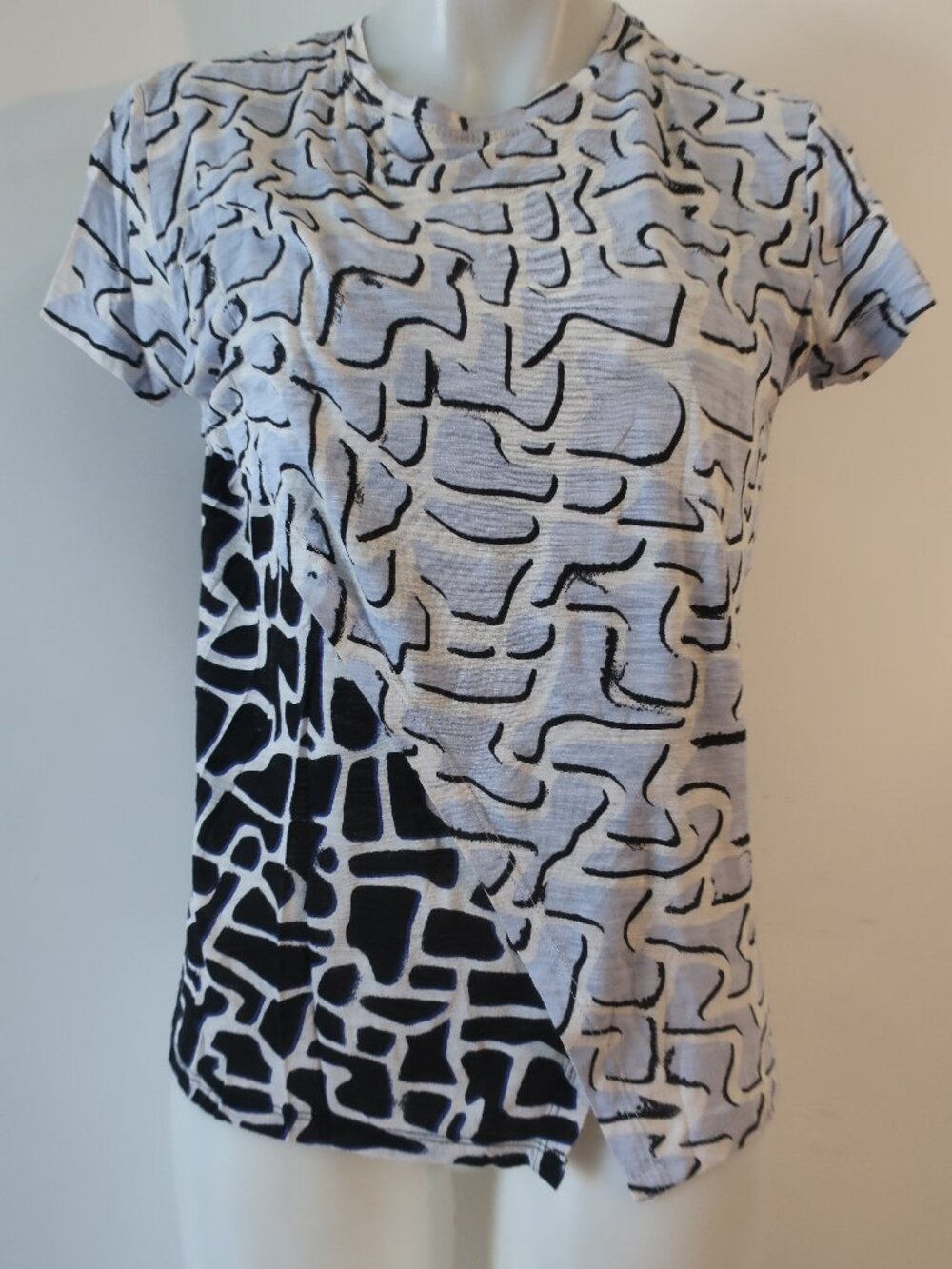 Womens Proenza Schouler Black White, Geometric Graphic T-Shirt Top M